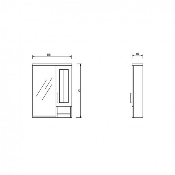 Denko Lotus 60 Banyo Dolabı Aynalı Üst Modülü - 2