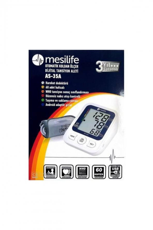 Mesilife AS-35A Tam Otomatik Üst Koldan Ölçer Tansiyon Aleti - 2