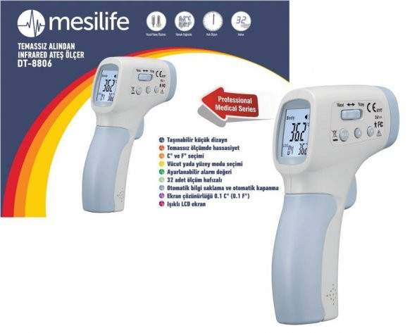 Mesilife Dt-8806 Kızılötesi Temassız Alından Ateş Ölçer - 2