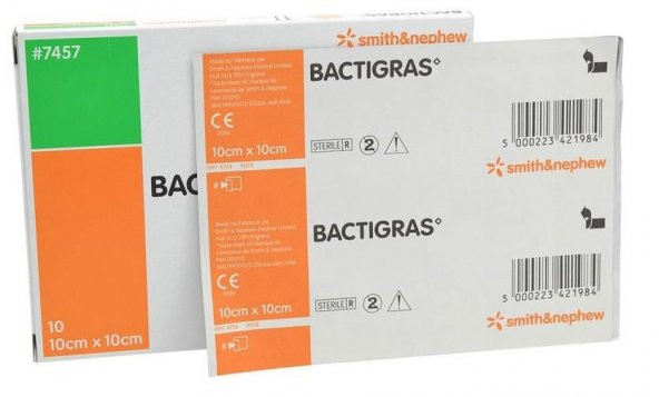 Bactigras 10 x 10 Antiseptik Sargı Yara Bakım Örtüsü