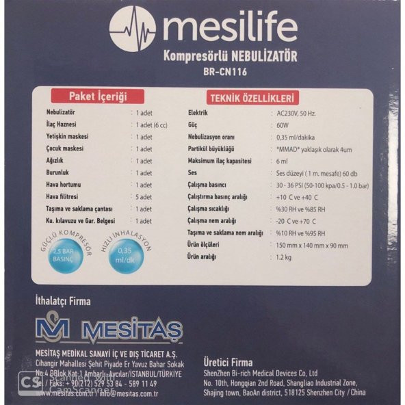 Mesilife BR-CN116 Kompresörlü Nebulizatör - 3