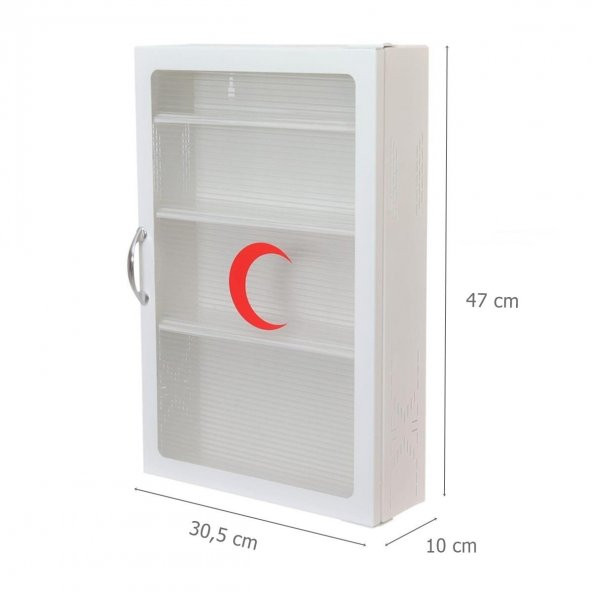 Akşan Şeffaf Kapaklı Metal İlk Yardım Ecza Dolabı Beyaz Kod : 411 - 2
