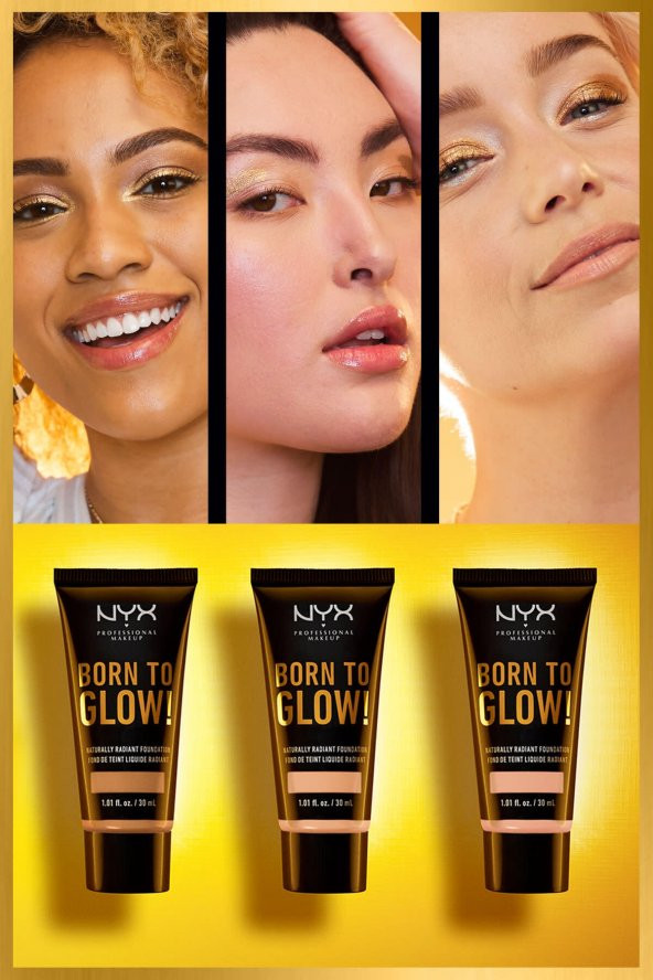 NYX Professional Makeup Fondöten - Born To Glow! Naturally Radiant Foundation 6.3 Warm Vanilla 800897190354 - 4