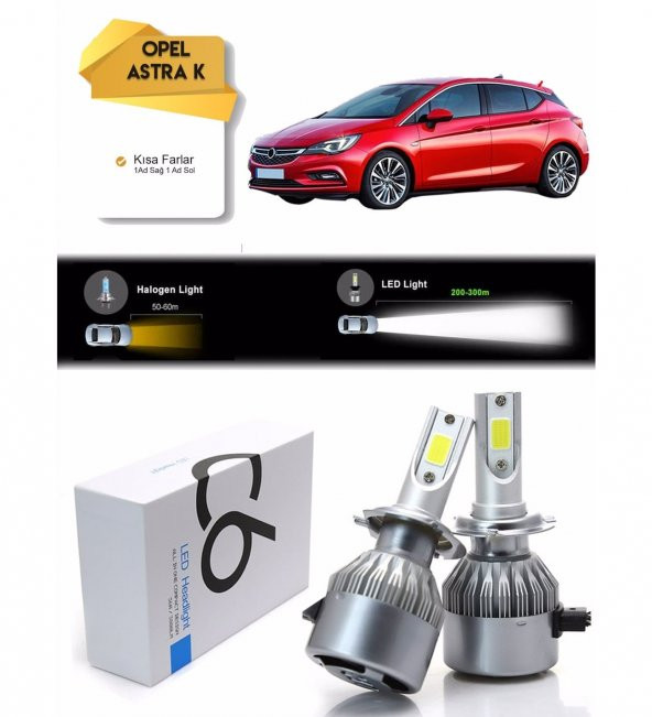 Opel Astra K Kısa Far Led Xenon Şimşek Etkili
