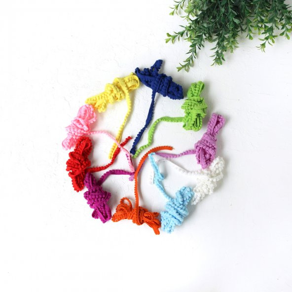 Lila minik ponpon şerit, 1 cm  5 metre - 2