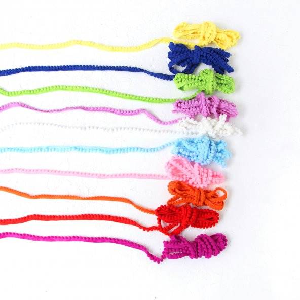 Lila minik ponpon şerit, 1 cm  5 metre - 3