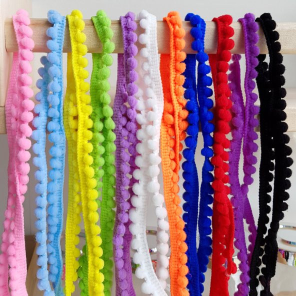 Lila minik ponpon şerit, 1 cm  5 metre - 4