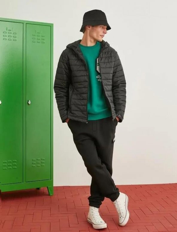 Koton Erkek Kapşonlu Şişme Mont - 2