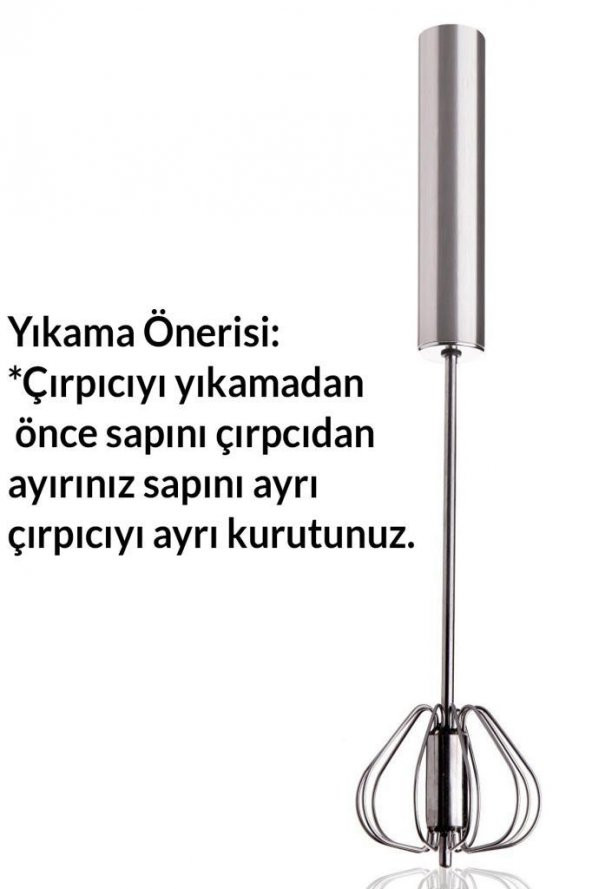 Telvesse Yumurta Çırpma Aparatı Basmalı Çırpıcı El Mikseri 30 cm - 8
