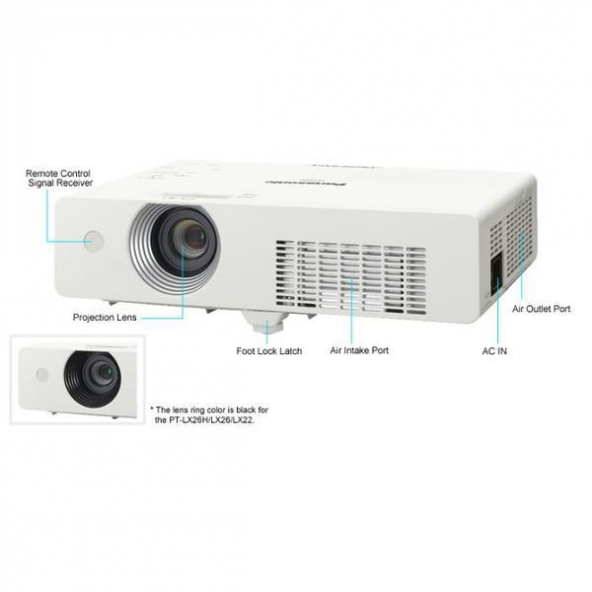 Panasonic PT-LX26 LCD 2600 LÜMEN VGA'LI Projeksiyon Cihazı TEŞHİR ÜRÜNÜ