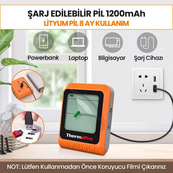 ThermoPro TP920 Cep Telefonu Kontrollü, Bluetooth ve Çift Problu Profesyonel Gıda Pişirme Termometre - 2