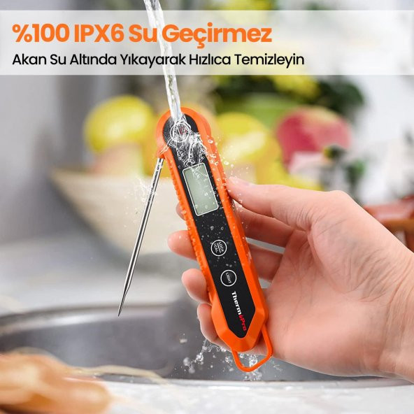 ThermoPro TP03H Su Geçirmez Katlanabilir Hızlı Sonuç Gıda Pişirme Termometresi - 3
