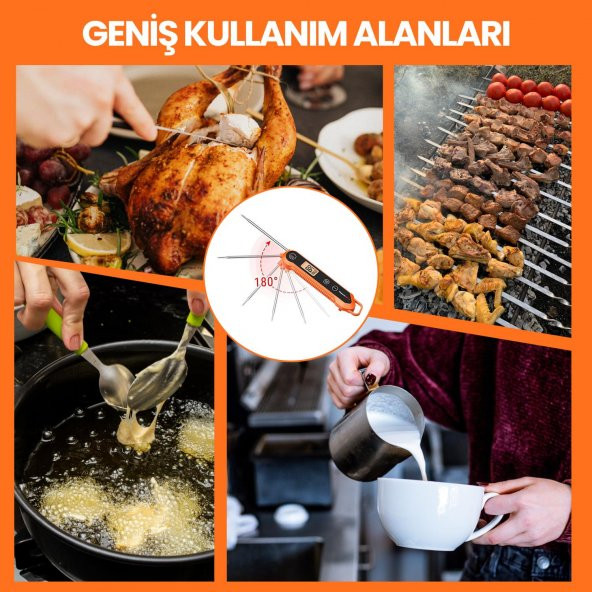 ThermoPro TP03H Su Geçirmez Katlanabilir Hızlı Sonuç Gıda Pişirme Termometresi - 7