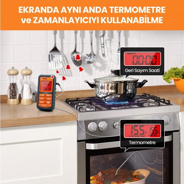 ThermoPro TP06B Çelik Proplu Dijital Profesyonel Gıda Pişirme Termometresi - 6