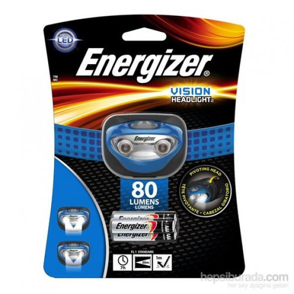 Energizer Vision 80 Lümens Headlight Advanced 3AAA Pilli Fener