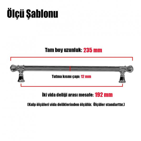 Çekmece Dolap Kapak Kulpu Kulbu 192 mm Rustik Metal (Antik Sarı) - 3