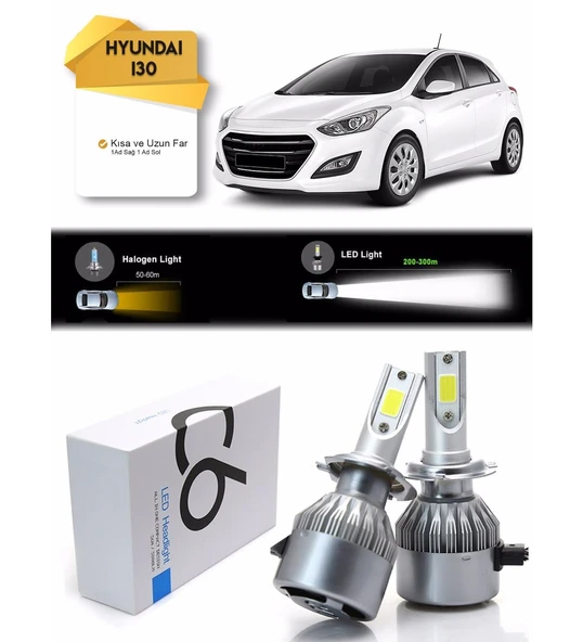 Hyundai İ30 Uzun Far Kısa Far Led Xenon Şimşek Etkili