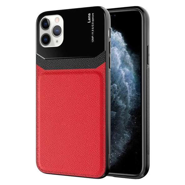 Apple iPhone 11 Pro Max Kılıf ​Zore Emiks Deri Görünümlü Kılıf - 3