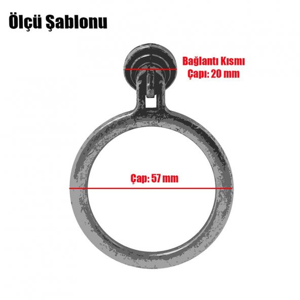 Dolap Çekmece Kulpu Kulbu Antik Bakır Metal Halka Kulp (4 ADET) - 3