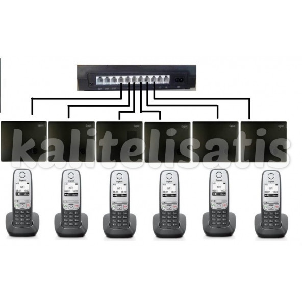 Fortel Z308 3 Harici 6 Dahili Bazlı Gigaset A415 Kablosuz Telefon Santrali