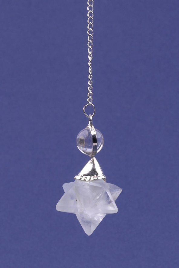 Kristal Kuvars Doğal Taş Merkaba Pandül ürün görseli 1