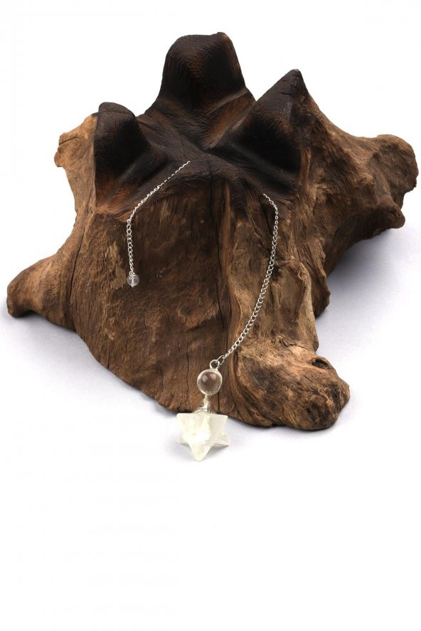 Kristal Kuvars Doğal Taş Merkaba Pandül - Resim 2