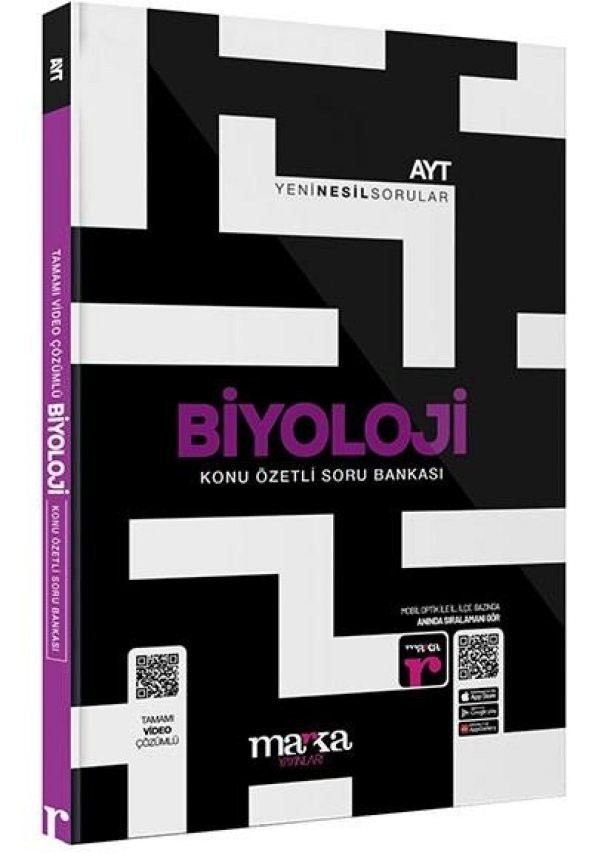Marka AYT Biyoloji Konu Özetli Yeni Nesil Video Çözümlü Soru Bankası