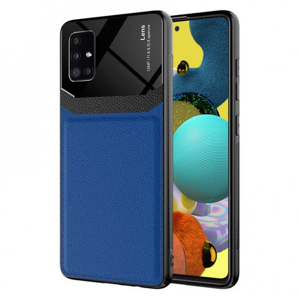 Galaxy A51 Kılıf ​Zore Emiks Deri Görünümlü Kılıf - Resim 3