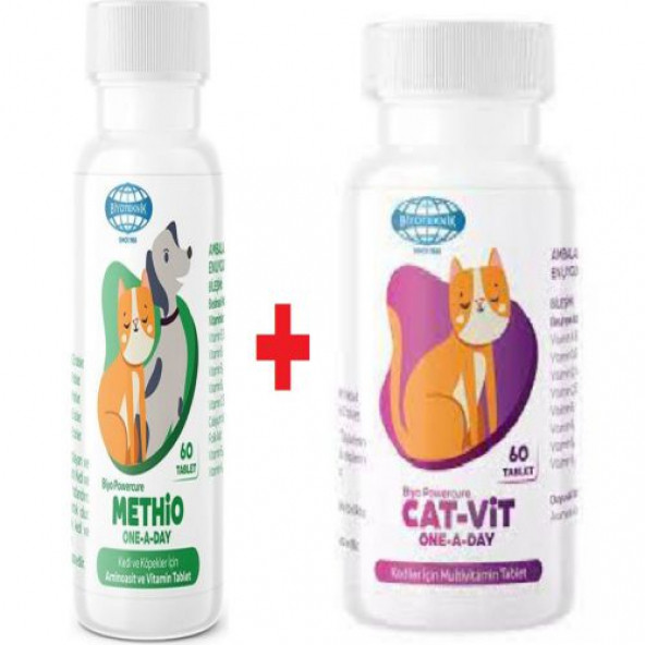 Yavru Kediler İçin Vitamin Ve Biyo Methio " CAT VİT 60 TABLET + BİYO METHİO 60 TABLET )