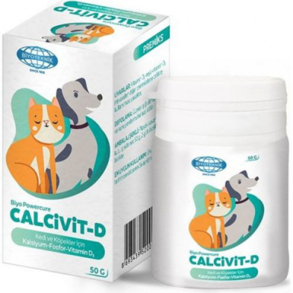 Biyo Powercure Calcivit - D ""KEDİ VE KÖPEKLER İÇİN KALSİYUM & FOSFOR İHTİYAÇLARINI KARŞILAR"" ürün görseli