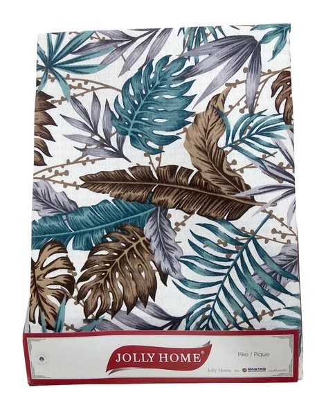 Jolly Home %100 Pamuk Doğal Çift Kişilik Pike 200x230 (Tek Pike)-Yaprak - 11