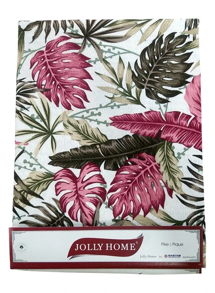 Jolly Home %100 Pamuk Doğal Çift Kişilik Pike 200x230 (Tek Pike)-Yaprak - 9