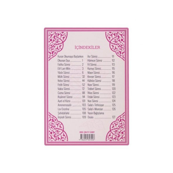 Kişiye Özel Kadife Yasin Çanta Boy Toz Pembe - 3