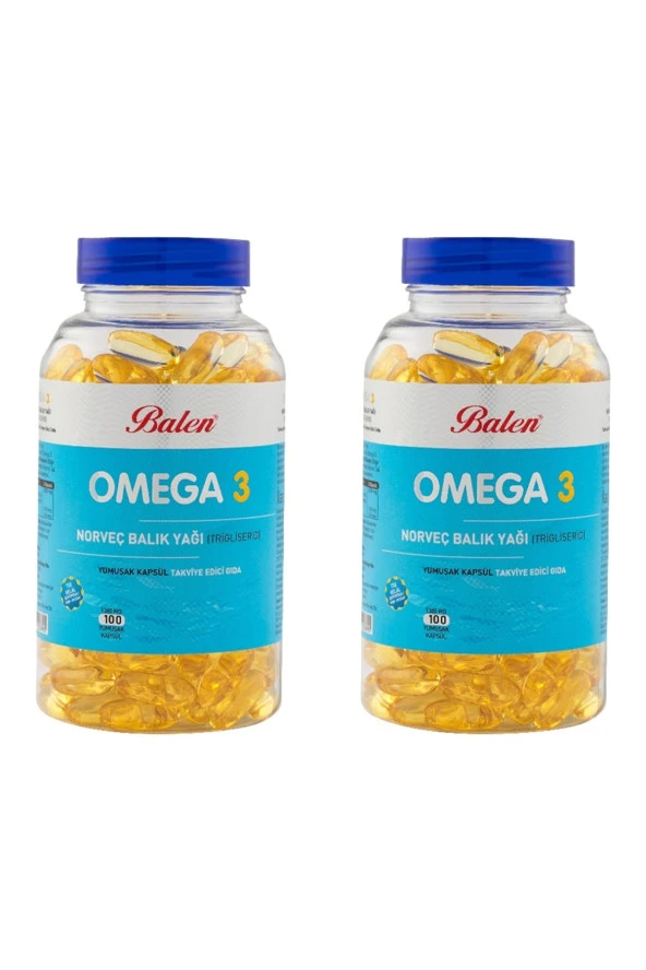 Balen Omega 3 Norveç Balık Yağı Trigliserid 1380 Mg X 100 Kapsül X2 Adet