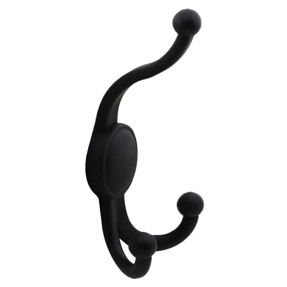 Karataş Askılık Portmanto Vestiyer Banyo Dolap Elbise Askısı Sert Plastik Siyah - 4