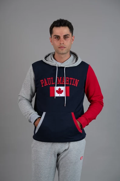 PAUL MARTİN 3 İPLİK KAPŞONLU CEPLİ SWEATSHİRT - 3