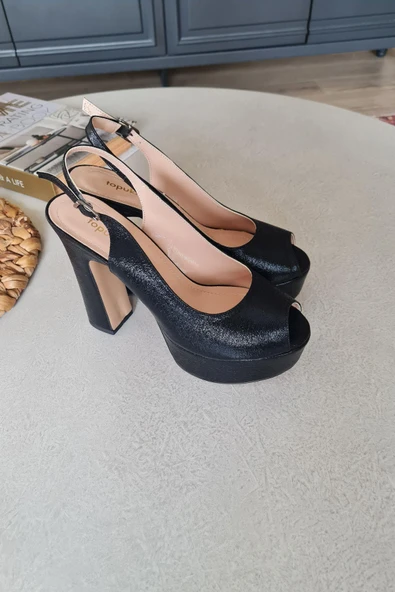 036 04154 Topukla Yüksek Topuklu Açık Platformlu Abiye Ayakkabı - Resim 12