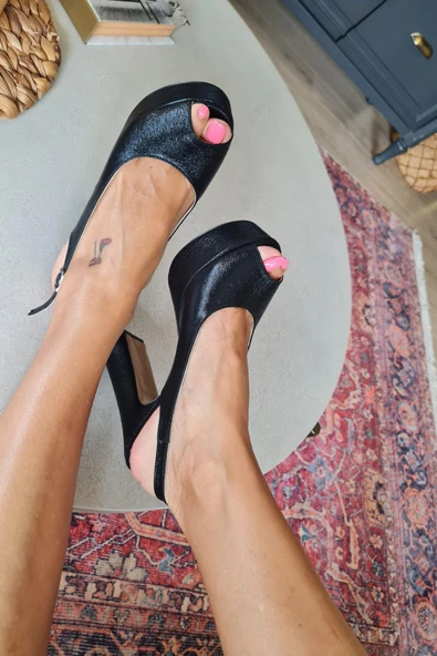 036 04154 Topukla Yüksek Topuklu Açık Platformlu Abiye Ayakkabı - Resim 11