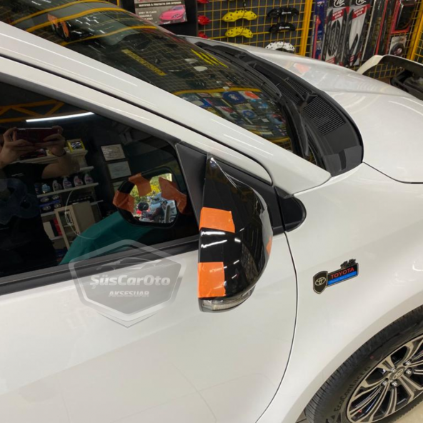 Toyota Corolla 2018 Sonrası E210 Batman Yarasa Ayna Kapağı Piano Black ABS Plastik - 4