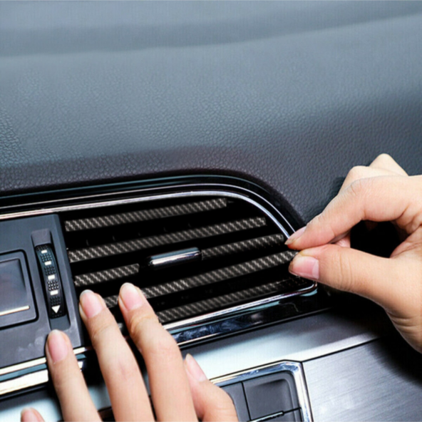 Araç İçi Klima Havalandırma Izgarası Dekoratif Şerit Trim Seti Karbon - 3