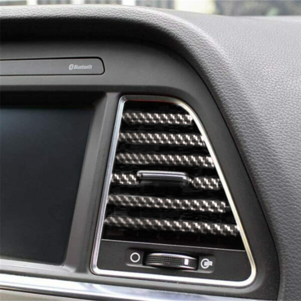 Araç İçi Klima Havalandırma Izgarası Dekoratif Şerit Trim Seti Karbon - 5