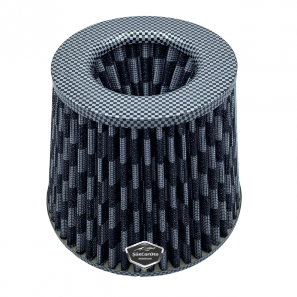 Carub Performans ve Ses Arttırıcı Açık Hava Filtresi +6 Hp Açık Tip Karbon 76 mm