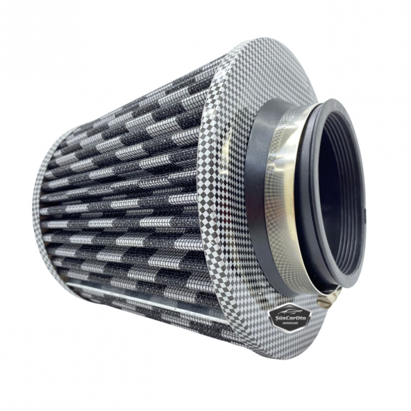 Carub Performans ve Ses Arttırıcı Açık Hava Filtresi +6 Hp Açık Tip Karbon 76 mm - 3