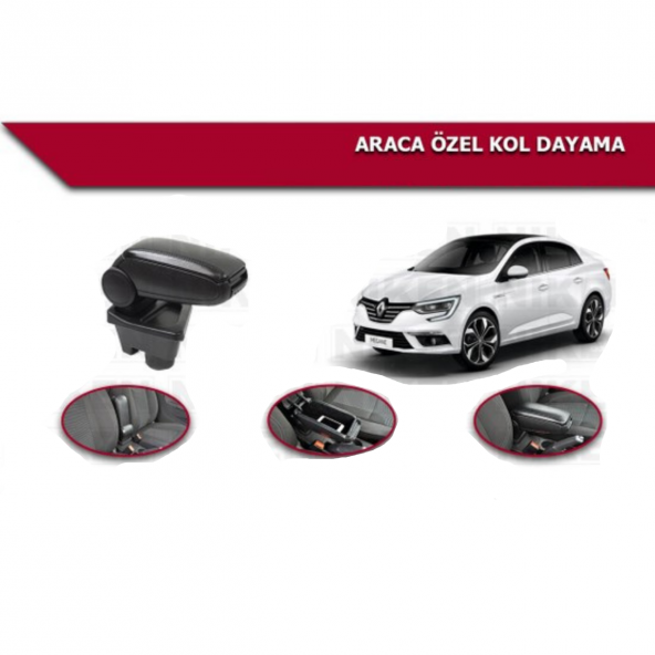 Megane 4 2016 Sonrası Araca Özel Kol Dayama Kolçak Siyah Orijinal Vidasız Niken - 7