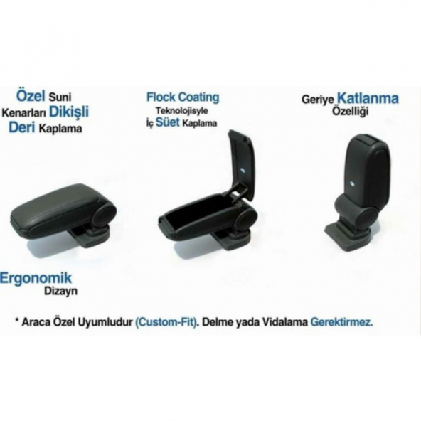 Megane 4 2016 Sonrası Araca Özel Kol Dayama Kolçak Siyah Orijinal Vidasız Niken - 8
