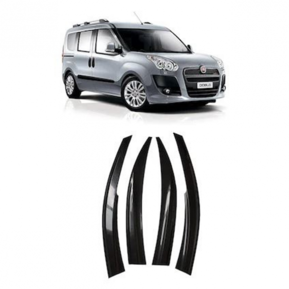 Fiat Doblo 2 2010-2020 Mugen Cam Rüzgarlığı Seti 4lü İthal - 6