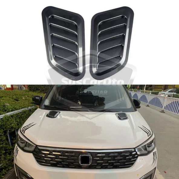Universal Karbon Kaput Üstü Havalandırma Izgarası Venti Universal Air Scoop 2li - 3