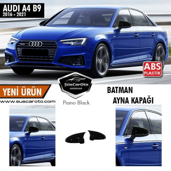 Audi A4 B9 Sinyalli 2016-2021 Batman Yarasa Ayna Kapağı Piano Black ABS Plastik