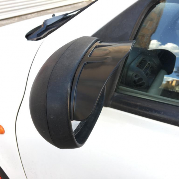 Universal Silikon Esnek Araç Oto Yan Ayna Yağmur Koruyucu Önleyici Yağmur Siperliği Siyah 2li Takım - 5