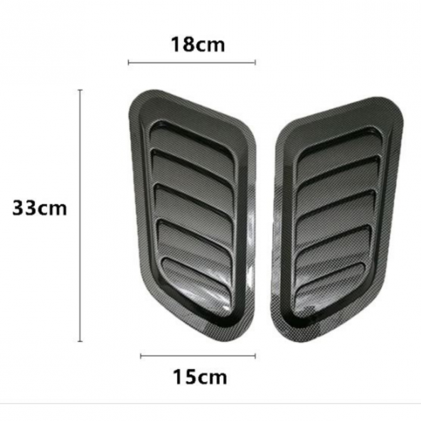 Universal Karbon Kaput Üstü Havalandırma Izgarası Venti Universal Air Scoop 2li - 5